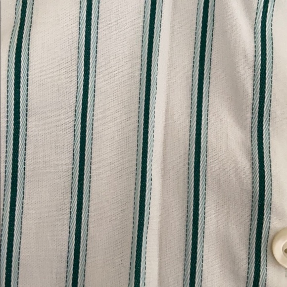 EUC Ann Taylor Loft Green Striped Dress Shirt - Picture 5 of 5